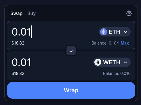 Example weth swap